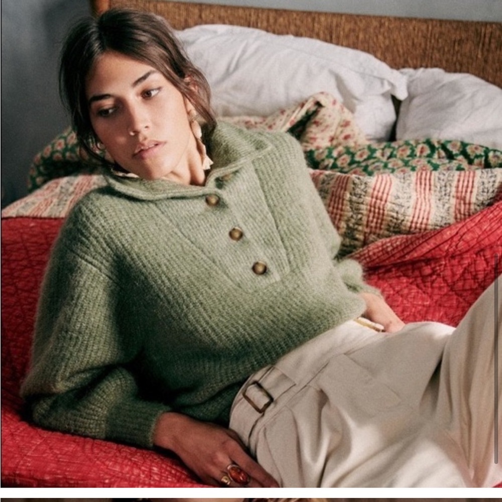 Sezane micky  jumper in khaki brand new